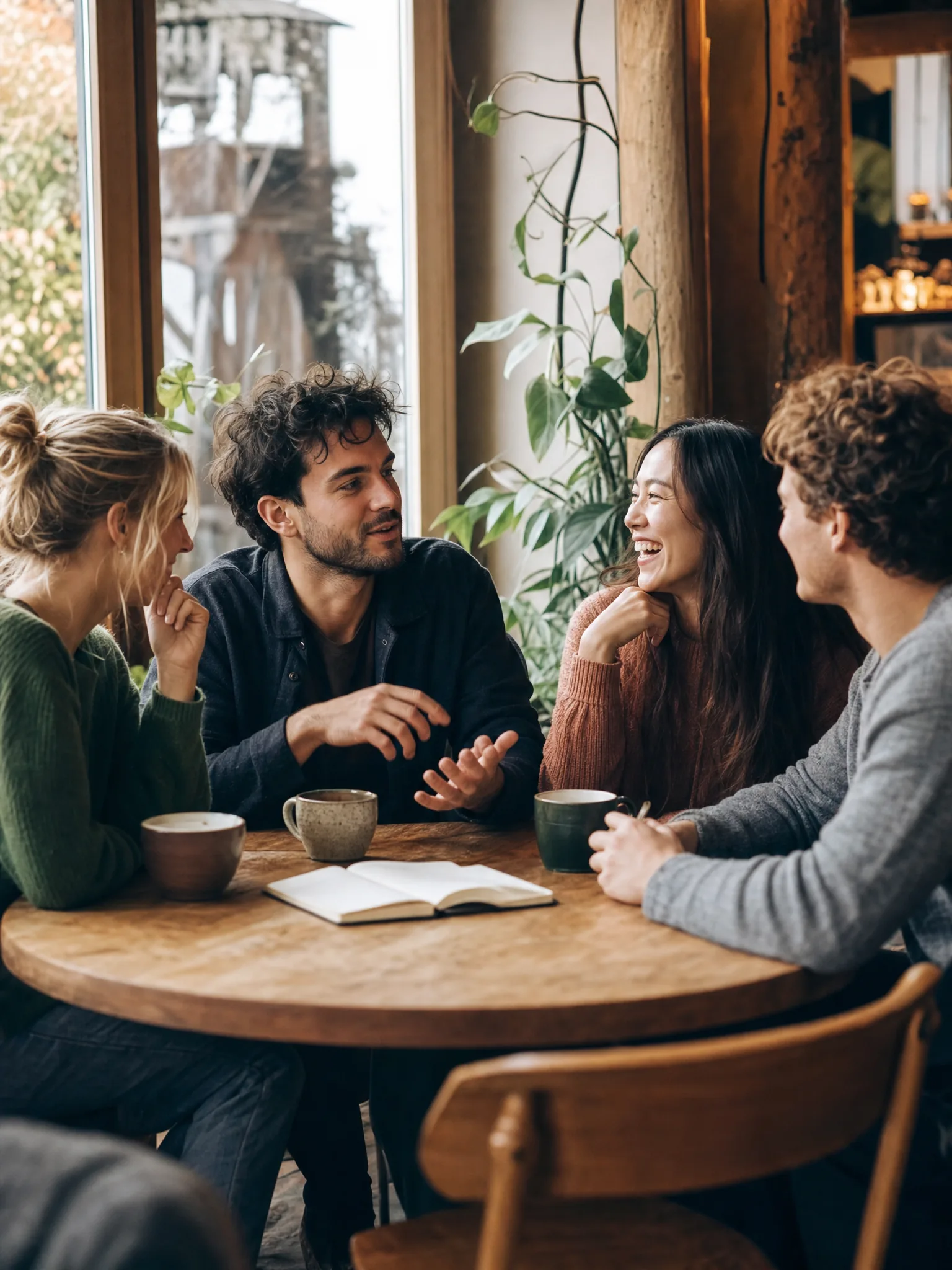 Kleine, vielfältige Runde im Café im Gespräch